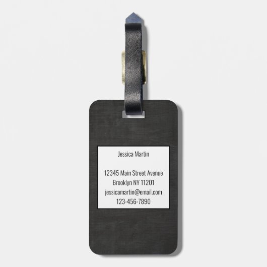 Modern Chalkboard Gepäckanhänger (Rückseite vertikal)