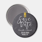 Modern Chalkboard Handwriting Save the Date Magnet (Vorderseite/Rückseite)