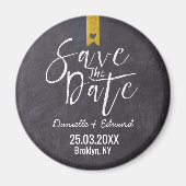 Modern Chalkboard Handwriting Save the Date Magnet (Vorne)