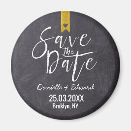 Modern Chalkboard Handwriting Save the Date Magnet