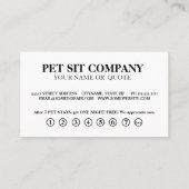 Modern Chalkboard pet pet sitter. Loyalty Card Visitenkarte (Rückseite)