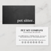 Modern Chalkboard pet pet sitter. Loyalty Card Visitenkarte (Vorne/Hinten)