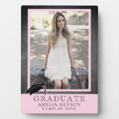 Modern Chalkboard Pink Abschluss Graduate Foto Fotoplatte (Vorderseite)