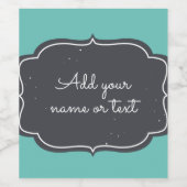 Modern Chalkboard Rahmen Custom Aqua Weinetikett (Einzelnes Label)