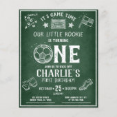 Modern Chalkboard Soccer Budget 1. Geburtstag (Vorderseite)