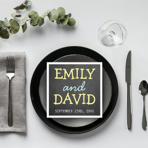 Modern Chalkboard Typografie Wedkins Serviette