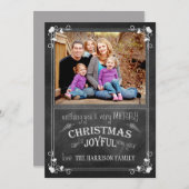 Modern Chalkboard Weihnachts- & Neujahrskarte Feiertagskarte (Vorne/Hinten)