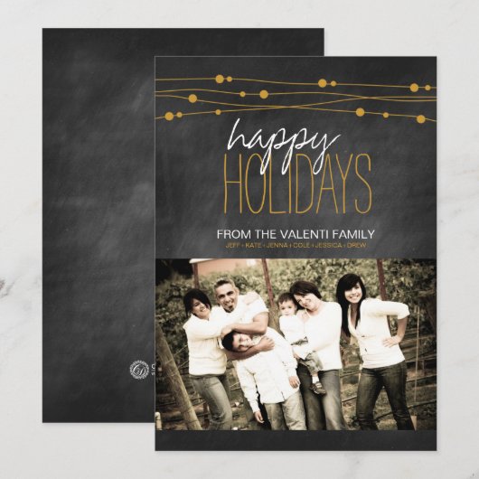 Modern Chalkboard Weihnachtskarten Feiertagskarte (Vorne/Hinten)