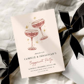 Modern Champagne Coupe Engagement Party Invitation Einladung