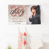 Modern Champagne Glitzer 30. Geburtstag Foto Banner (Insitu)