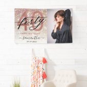 Modern Champagne Glitzer 40. Geburtstag Foto Banner (Insitu)