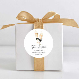 Modern Champagne Vielen Dank Runder Aufkleber