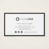 Modern charcoal black border business loyalty card (Rückseite)