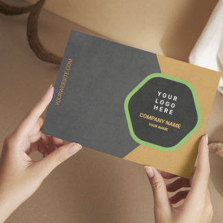 Modern Charcoal & Gold Design Visitenkarte