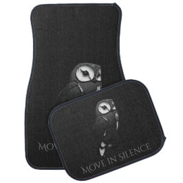 Modern Charcoal Grey Owl Car Mat Autofußmatte