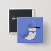 Modern charming belted kingfisher button (Vorne & Hinten)