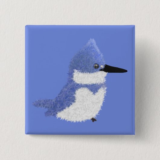 Modern charming belted kingfisher button (Vorderseite)