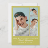 Modern Chartreuse Photo Graduation Party Einladung (Rückseite)