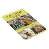 Modern Chartreuse Save the Date Hochzeit 3 Fotos Magnet (Rechte Seite)