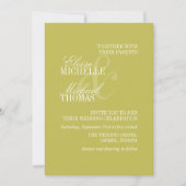 Modern Chartreuse Script Formal Wedding Einladung (Vorderseite)