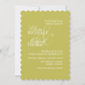 Modern Chartreuse Script Formal Wedding Einladung (Vorderseite)