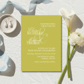 Modern Chartreuse Script Formal Wedding Einladung