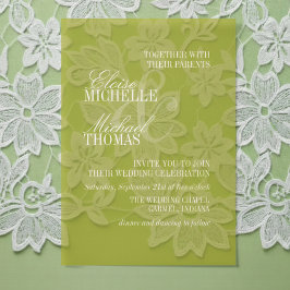 Modern Chartreuse Script Formal Wedding Pergament Einladungen