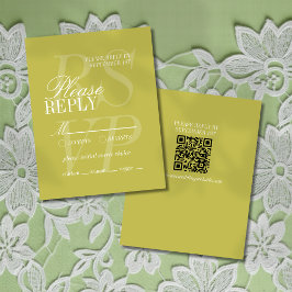 Modern Chartreuse Script Formal Wedding  RSVP Karte