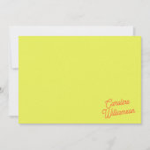 Modern Chartreuse Script Personalized Stationery Mitteilungskarte (Vorderseite)