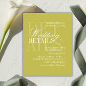 Modern Chartreuse Script Wedding Details QR Begleitkarte