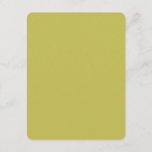 Modern Chartreuse Script Wedding Rehearsal Begleitkarte (Rückseite)