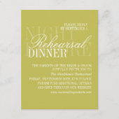 Modern Chartreuse Script Wedding Rehearsal Begleitkarte (Vorderseite)