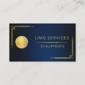 Modern Chauffeur Driver Royal Gold Border QR Code Visitenkarte (Vorderseite)