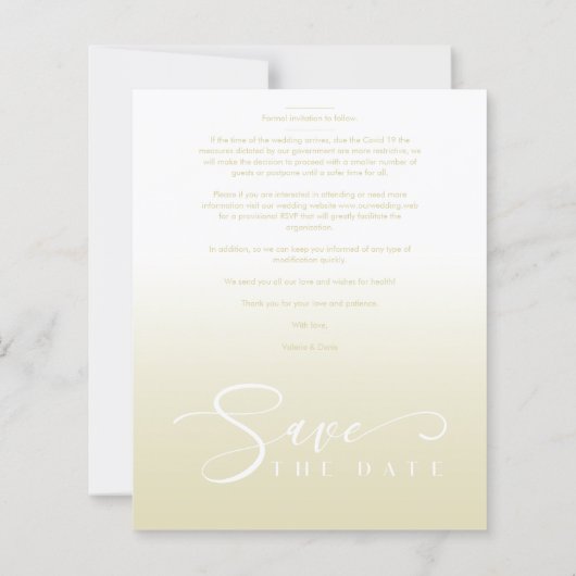 Modern Cheap Gradient Minimalist Photo Couple (Rückseite)