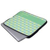 Modern Checker Blue Green Lime Personalized  Laptopschutzhülle (Vorne Knopf)
