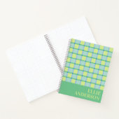 Modern Checker Blue Green Lime Personalized Notizblock (Innenseite)