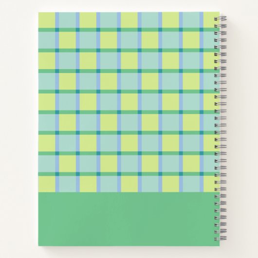 Modern Checker Blue Green Lime Personalized Notizblock (Rückseite)