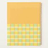 Modern Checker Green Yellow Orange Custom Monogram Planer (Rückseite)