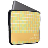 Modern Checker Green Yellow Orange Personalized Laptopschutzhülle (Vorne Rechts)