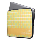 Modern Checker Green Yellow Orange Personalized Laptopschutzhülle (Vorderseite Links)