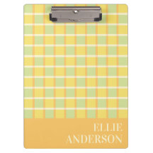 Modern Checker Pastel Green Yellow Orange Custom