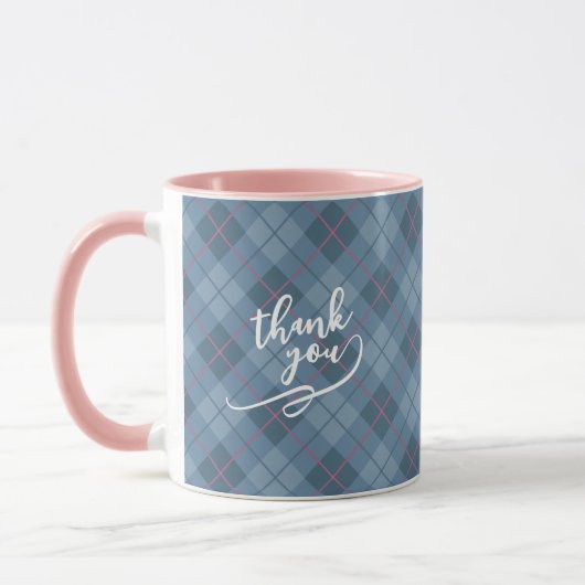Modern Checker Pattern thank you gift Tasse (Links)