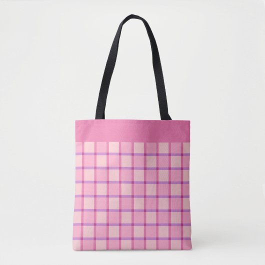 Modern Checker Pink Purple Pattern Tasche (Vorderseite)