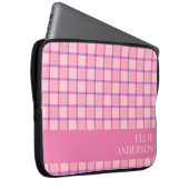 Modern Checker Pink Purple Personalized Laptopschutzhülle (Vorne Rechts)