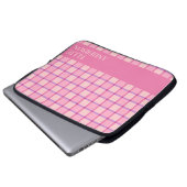 Modern Checker Pink Purple Personalized Laptopschutzhülle (Vorne Knopf)
