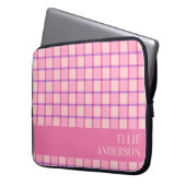 Modern Checker Pink Purple Personalized Laptopschutzhülle (Vorderseite Links)