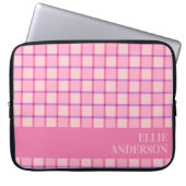 Modern Checker Pink Purple Personalized Laptopschutzhülle (Vorderseite)