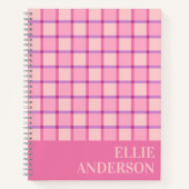 Modern Checker Pink Purple Personalized Notizblock (Vorderseite)