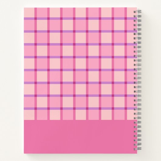 Modern Checker Pink Purple Personalized Notizblock (Rückseite)