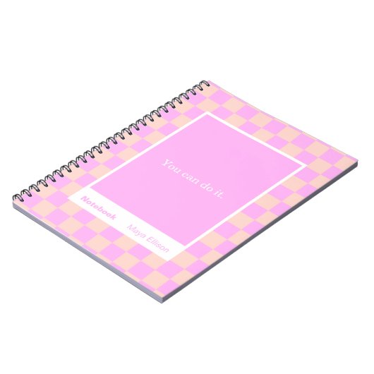 Modern Checkerboard Block Quote Classic Notebook Notizblock (Linke Seite)